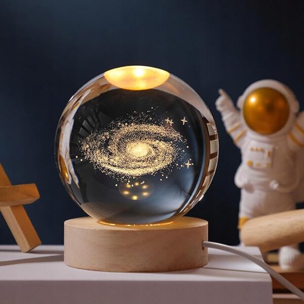 3D Galaxy Crystal Ball Night Light for Kids with Colorful LED Light Base, Color Changing Light with Remote as a Birthday Gift