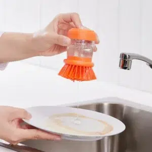 Dish Washing Brush With Liquid Soap Dispenser